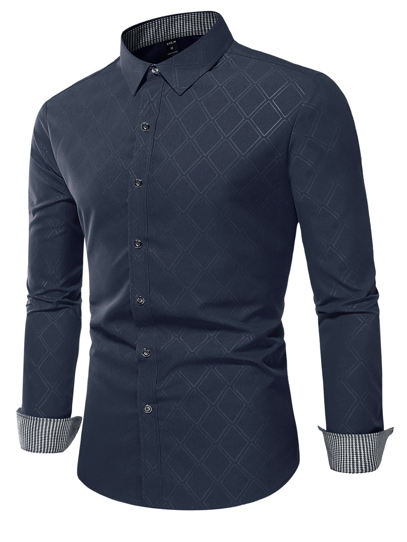 Manfinity Mode Men Jacquard Button Front Shirt | SHEIN USA