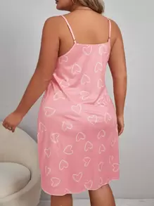 Đầm mặc nhà Kích Thước Lớn Tim Gợi cảm - Hồng - Xem 2