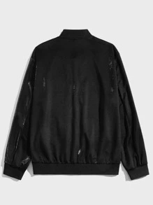 Manfinity RelaxMax Hombres Cazadora tipo bomber con cremallera - Negro - Ver 2