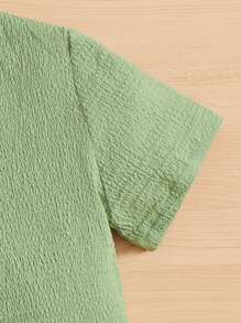 SHEIN 小男童半排扣上衣和短褲 - 彩色 - 查看 4