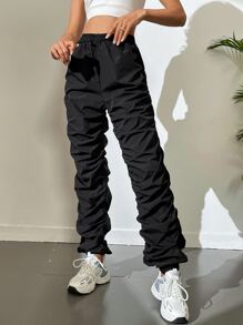 SHEIN Tall 素色腰部抽繩長褲