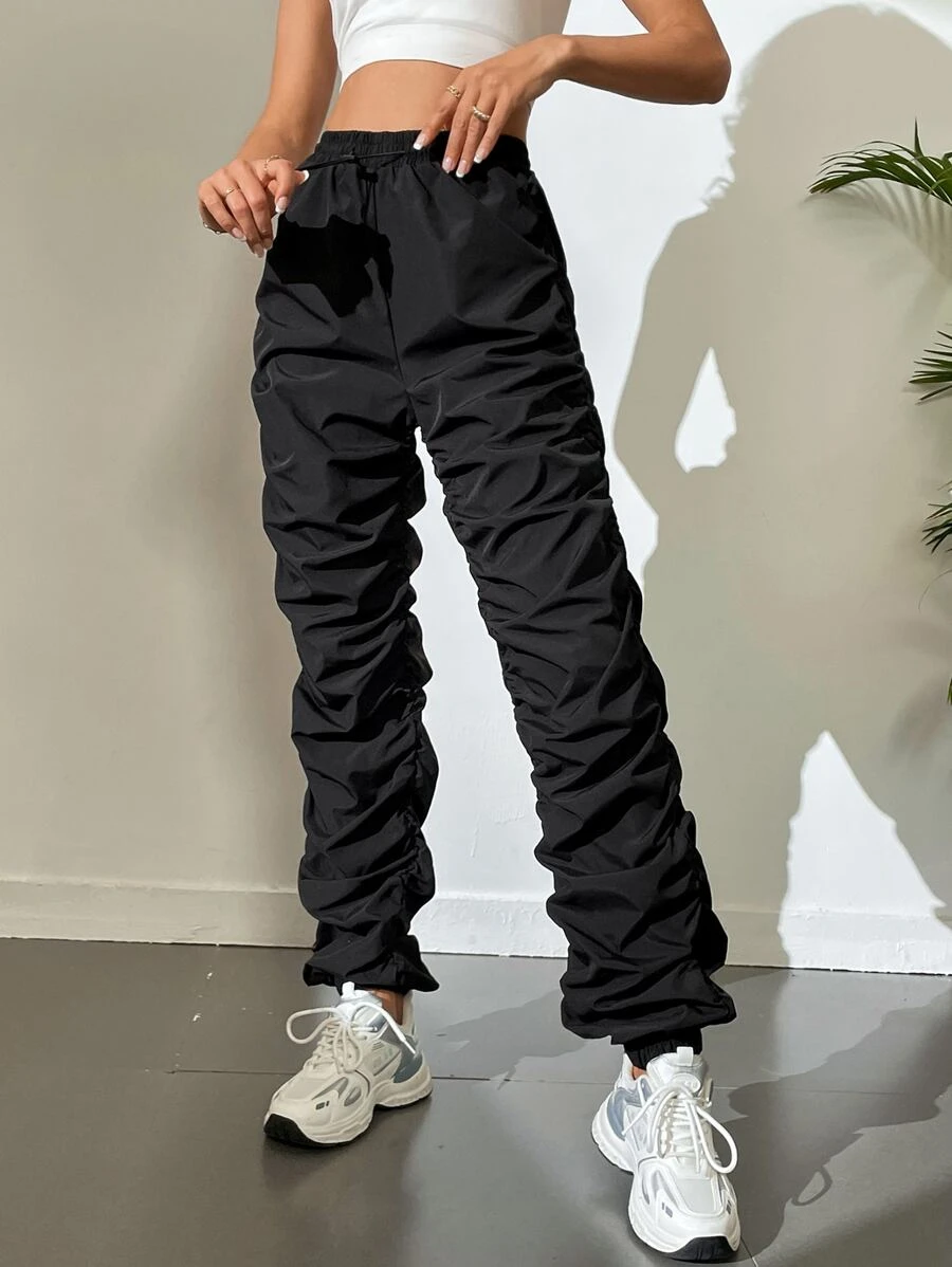 SHEIN Tall 素色腰部抽繩長褲