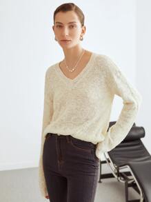 MOTF PREMIUM RELAXED KNIT JUMPER - Beige - View 2