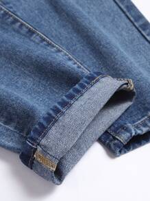 Homens Ganga rasgado zíper mosca - Lavagem Média - Ver 3