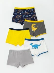 Toddler Boys 5pcs Dinosaur And Letter Graphic Boxer Brief - Multicolor - View 2