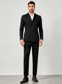 GENTILAND 男士西裝領翻蓋口袋西裝外套和西裝褲套裝