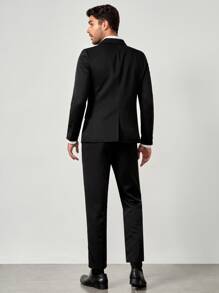 GENTILAND 男士西裝領翻蓋口袋西裝外套和西裝褲套裝