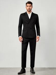 GENTILAND 男士西裝領翻蓋口袋西裝外套和西裝褲套裝