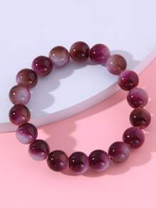 1 件時尚簡約 Ol 風格女式咖啡紫色串珠手鍊 - 彩色 - 查看 3
