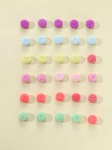 36 piezas al azar con letra DIY cuenta