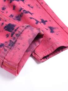 Quần Jeans Rách Tie Dye Nam - Màu Hồng Tươi - Xem 3