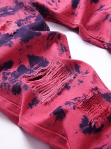 Quần Jeans Rách Tie Dye Nam - Màu Hồng Tươi - Xem 4