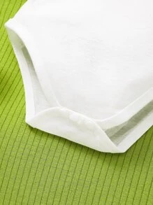 Em bé Áo liền quần chặt In hoa bò Thiết kế 3D - trắng - Xem 5