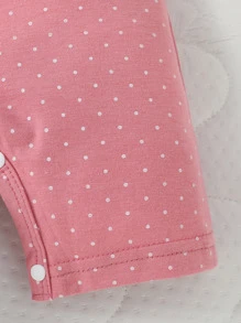 寶寶女孩圓點和卡通圖案連體衣配飾頭帶 - 粉色 - 查看 5