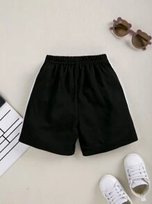 Bộ đồ thể thao thường ngày cho bé trai, áo và quần short. - màu đen - Xem 7