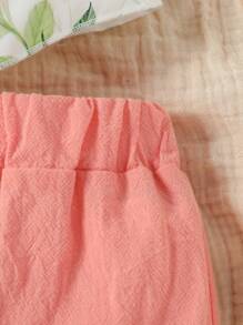 Baby Floral Print Ruffle Trim Bow Front Cami Top & Shorts - Multicolor - View 6