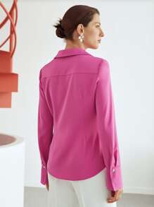 MOTF PREMIUM RUCHED WAIST SHIRT - Pink - View 4