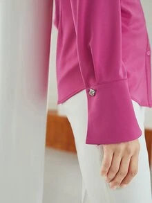 MOTF PREMIUM RUCHED WAIST SHIRT - Pink - View 7