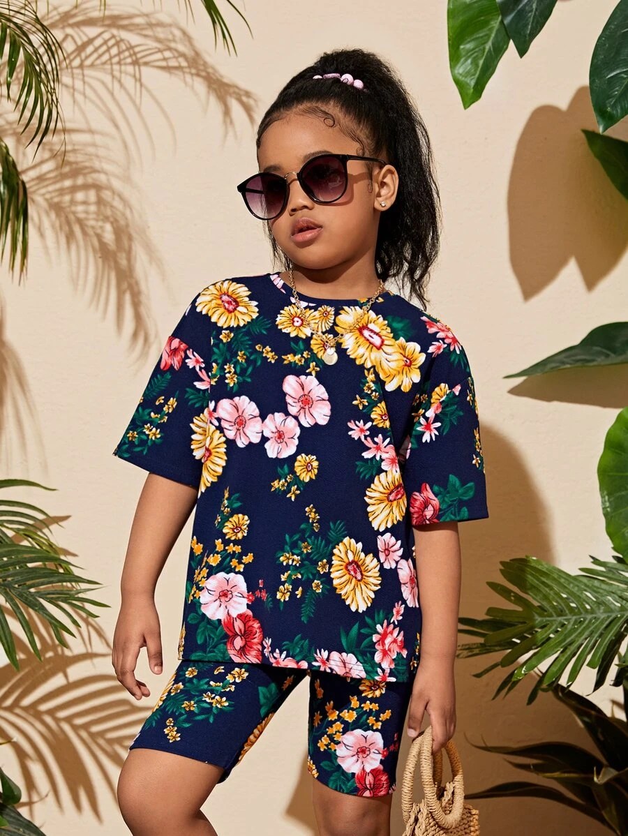 SHEIN Bộ hai mảnh Gái Hoa Boho - Nhiều màu - Xem 1