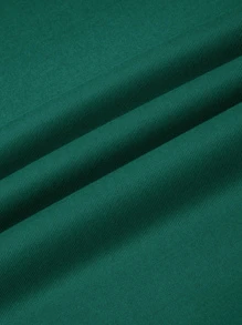 SHEIN LUNE Leopard & Letter Graphic Thermal Lined Sweatshirt - Dark Green - View 4