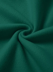 SHEIN LUNE Leopard & Letter Graphic Thermal Lined Sweatshirt - Dark Green - View 5