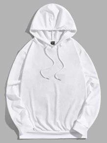 Manfinity Men Figure Graphic Drawstring Hoodie - White - View 2