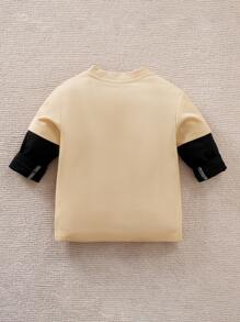 Yierying Đứa bé trai In hoa con hổ Tee 2 trong1 - Màu Khaki - Xem 2