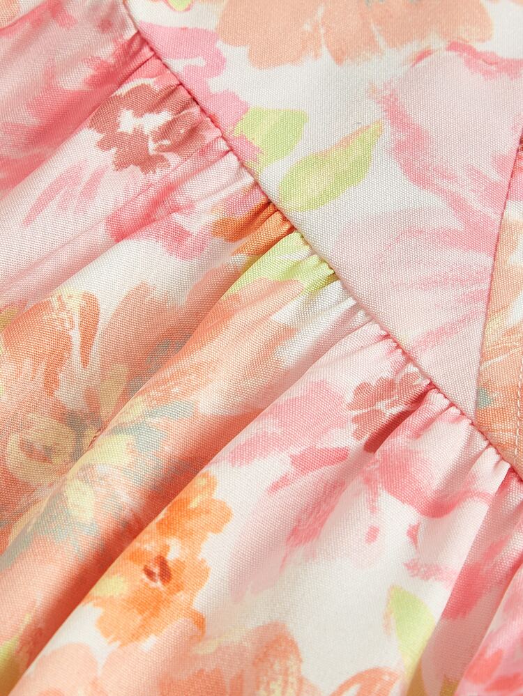 SHEIN MOD 印花泡泡袖連衣裙 - 彩色 - 查看 4