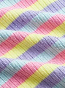 SHEIN MOD Block Striped Tie Shoulder Cami Top - Multicolor - View 4