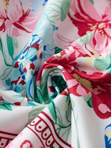 Breezaya 大碼印花繫腰帶洋裝 - 彩色 - 查看 3