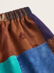 ROMWE Hippie Pantalones de pierna ancha con estampado de retazo - Multicolor - Ver 4