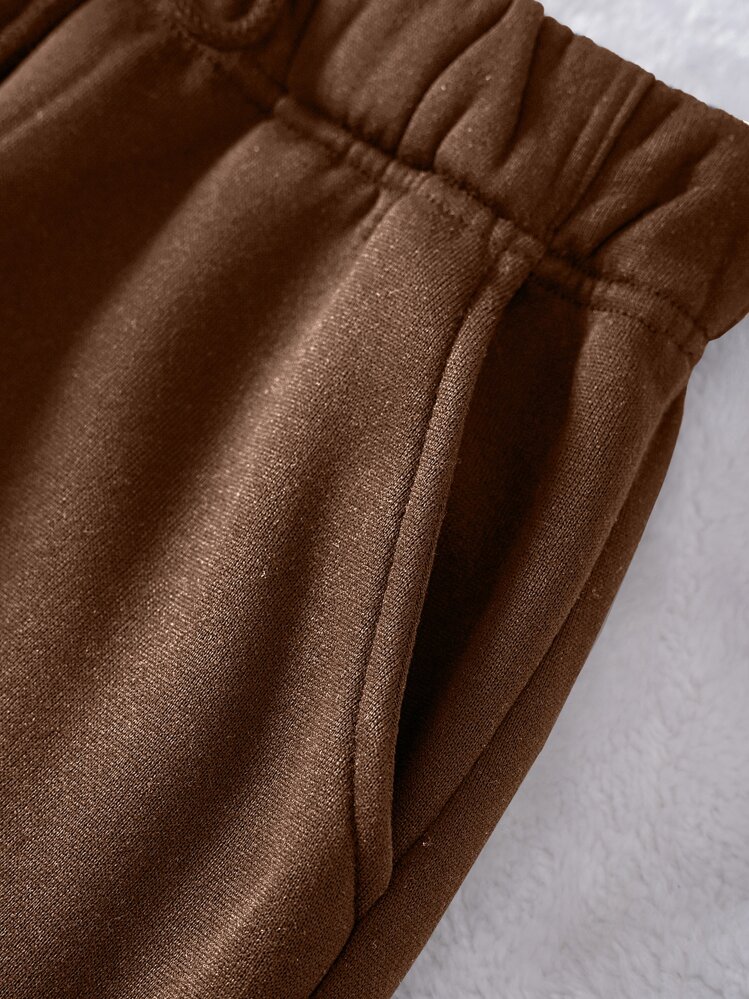 INAWLY Drawstring Waist Thermal Lined Sweatpants Graduation,Back To School Outfits,Graduation,Teacher Outfits For Women,Back To School Fall Cloth For Women - Coffee Brown - View 3