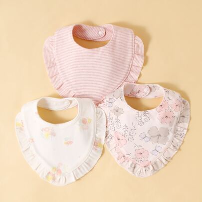 momscare 3pcs Baby Flower Pattern Bib