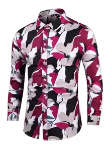 NITAGUT Men Allover Floral Print Shirt - Multicolor - View 1