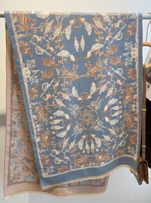 Bird & Floral Print Scarf - Multicolor - View 2