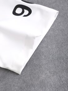 Manfinity 男士條紋和字母圖案襯衫