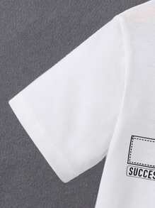 Boys Slogan & Cartoon Graphic Tee - White - View 3