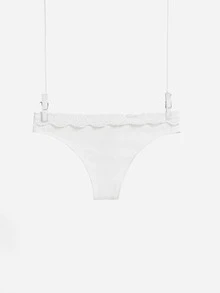 3 piezas Set bragas con encaje en contraste - Multicolor - Ver 4