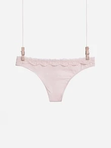 3 piezas Set bragas con encaje en contraste - Multicolor - Ver 9