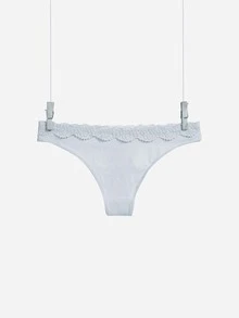 3 piezas Set bragas con encaje en contraste - Multicolor - Ver 10