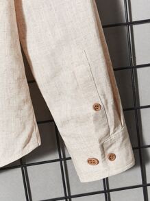 Manfinity VCAY Men Solid Button Front Shirt - Beige - View 4