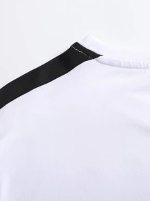 Manfinity Homme 男士撲克牌圖案T恤和短褲 - 白色 - 查看 5