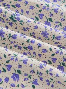 SHEIN MOD 小碎花肩上打結吊帶連衣裙