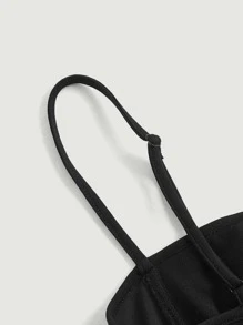 SHEIN MOD Đầm Dây kéo màu trơn Thanh lịch - màu đen - Xem 6