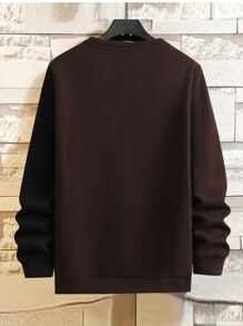 Manfinity Men Two Tone Thermal Lined Sweatshirt - Chocolate Brown - View 2