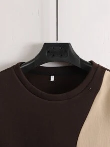 Manfinity Men Two Tone Thermal Lined Sweatshirt - Chocolate Brown - View 3