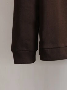 Manfinity Men Two Tone Thermal Lined Sweatshirt - Chocolate Brown - View 6