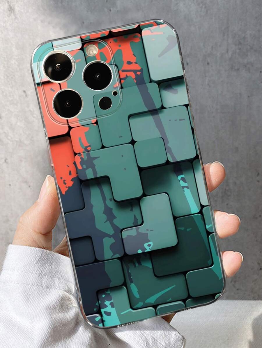 積木圖案手機殼相容於iPhone15/15Plus/15Pro/15Promax - 彩色 - 查看 1