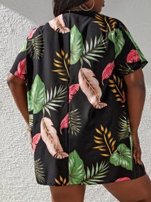 Plus Tropical Print Kimono - Multicolor - View 2