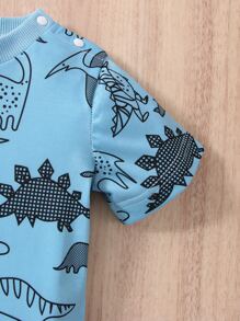 Đứa bé trai In Khủng long Áo thun & quần đùi - Màu xanh lam - Xem 4